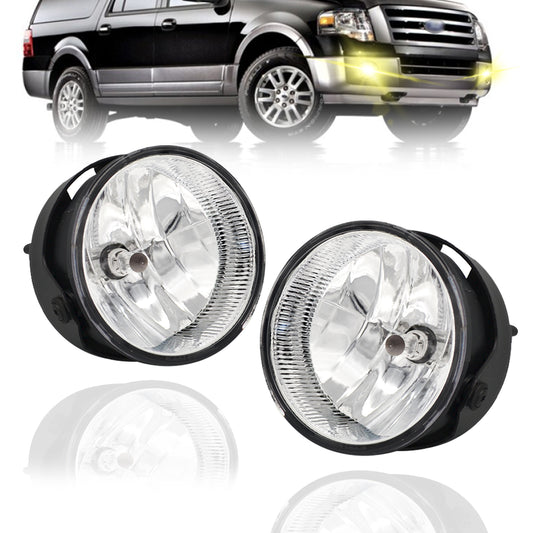 Driving Fog Lights Lamps Compatible with 2007-2014 Ford Expedition/ 2008-2011 Ford Ranger with H10 12V 42W Bulbs (Clear Lens)