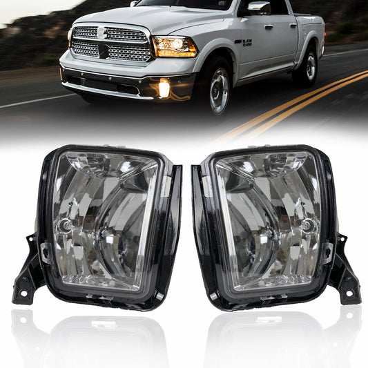 Fog Lights for Dodge Ram 1500 Pickup 2013 2014 2015 2016 2017 2018, Truck Front Bumper Driving Fog Lamps with Passenger and Driver Side (Halogen)